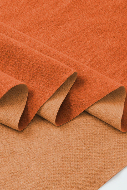 Russet Orange Two-Tone Cashmere Feel Tassel Scarf