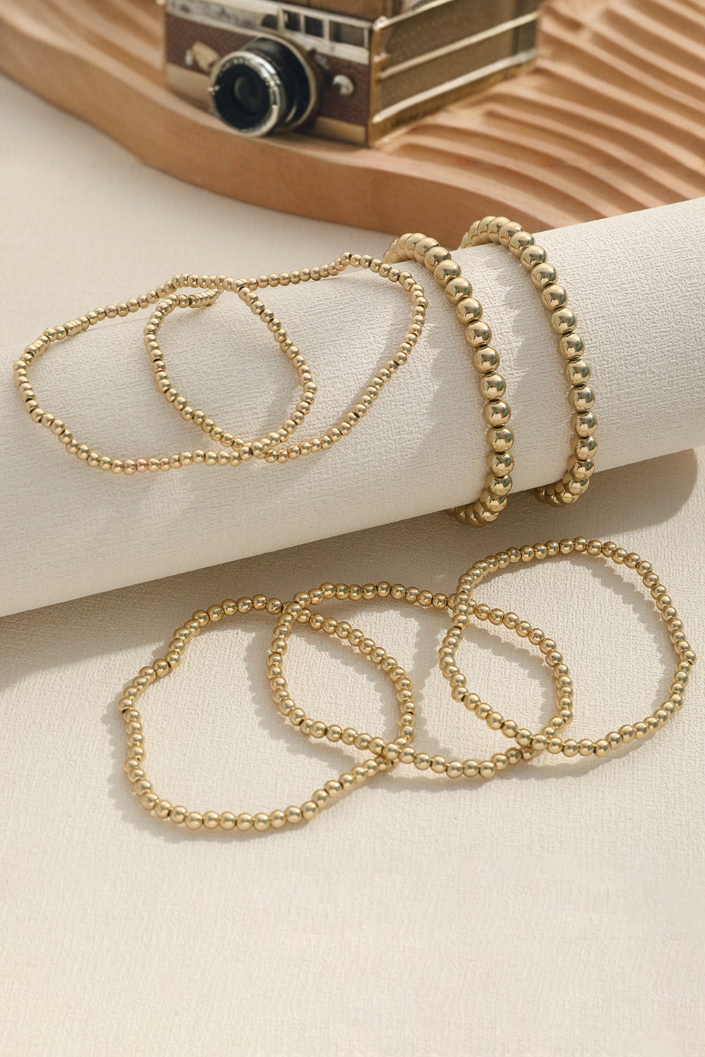 Gold 7pcs/Set Minimalist Beaded Luxury Bracelet Set