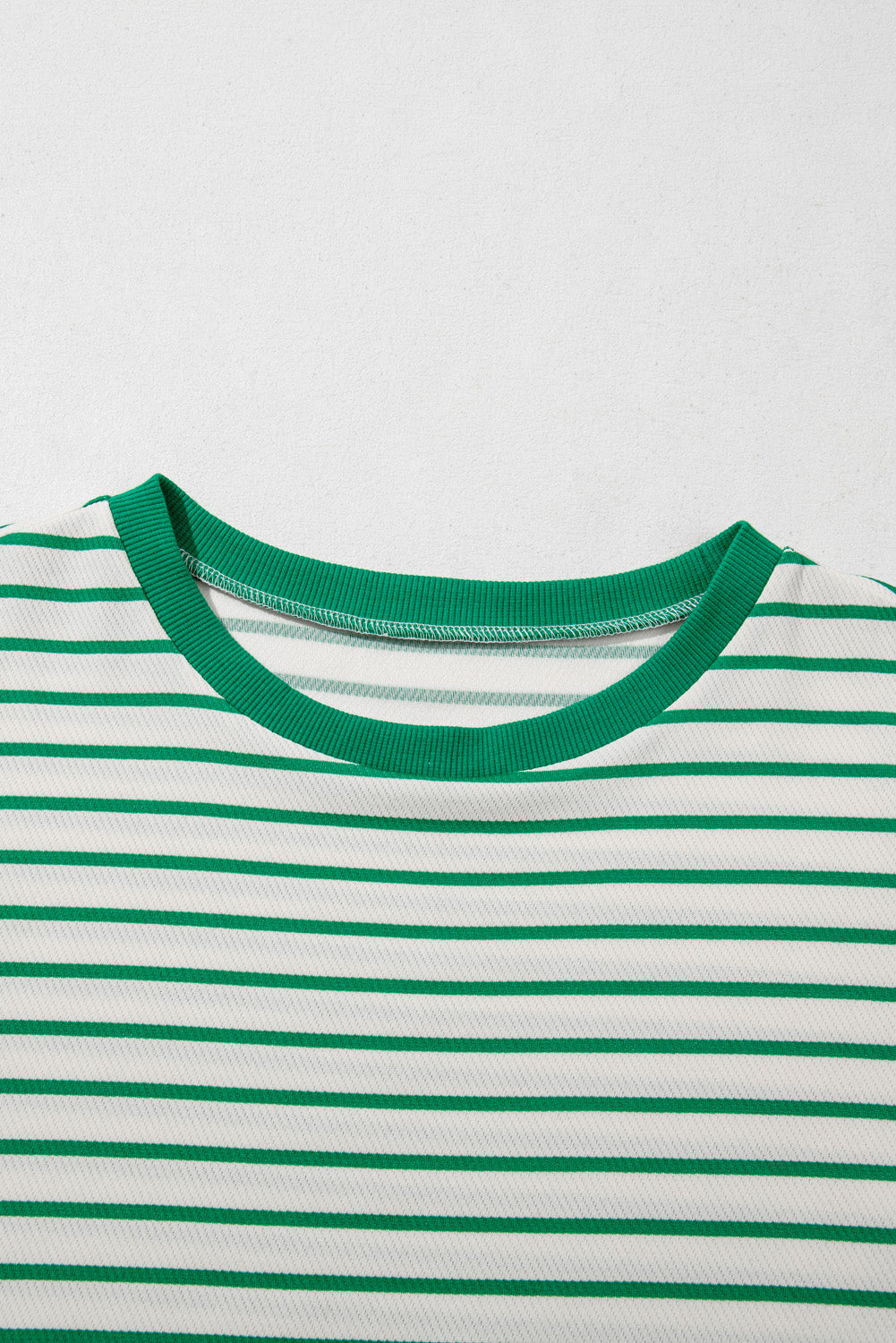 Green Stripe Plus Size St Patricks Day Round Neck T Shirt