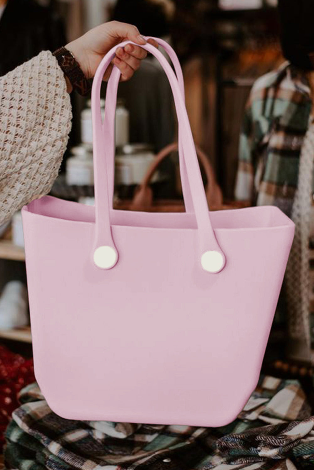 Pink Waterproof Self-assembly Detachable Straps EVA Tote Bag