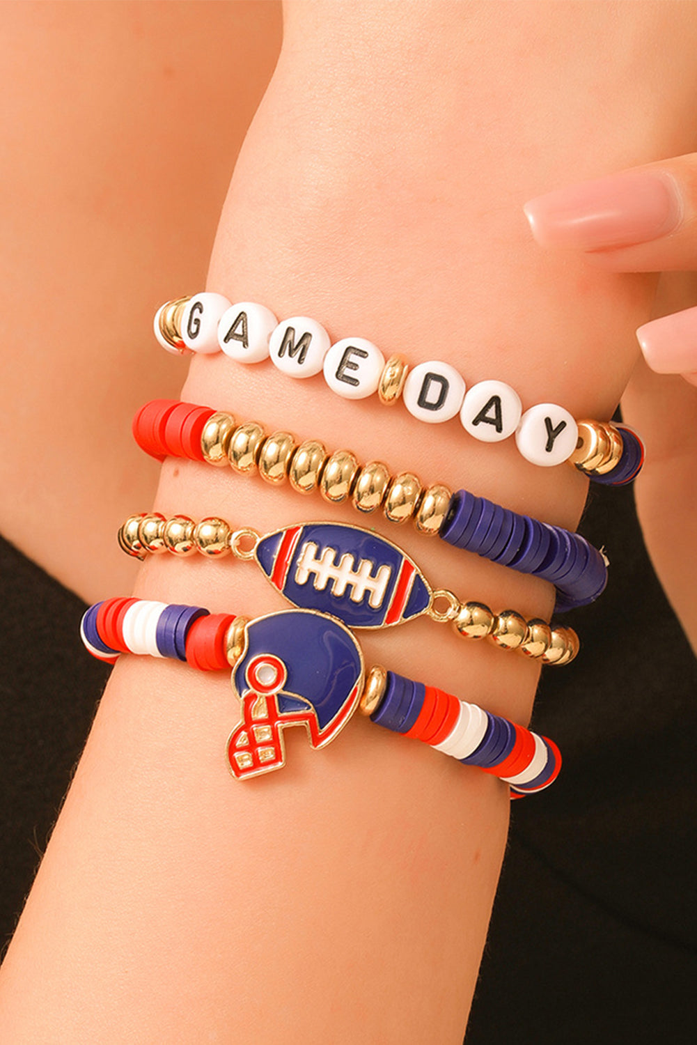 Gold GAME DAY Multilayer Beading Bracelet