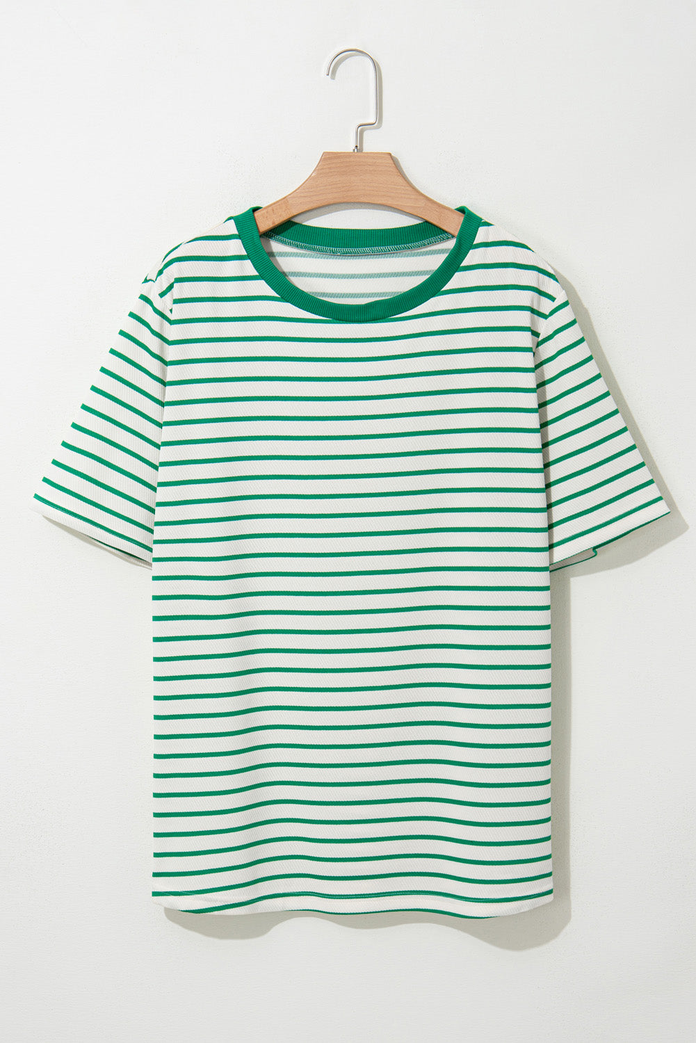 Green Stripe Plus Size St Patricks Day Round Neck T Shirt