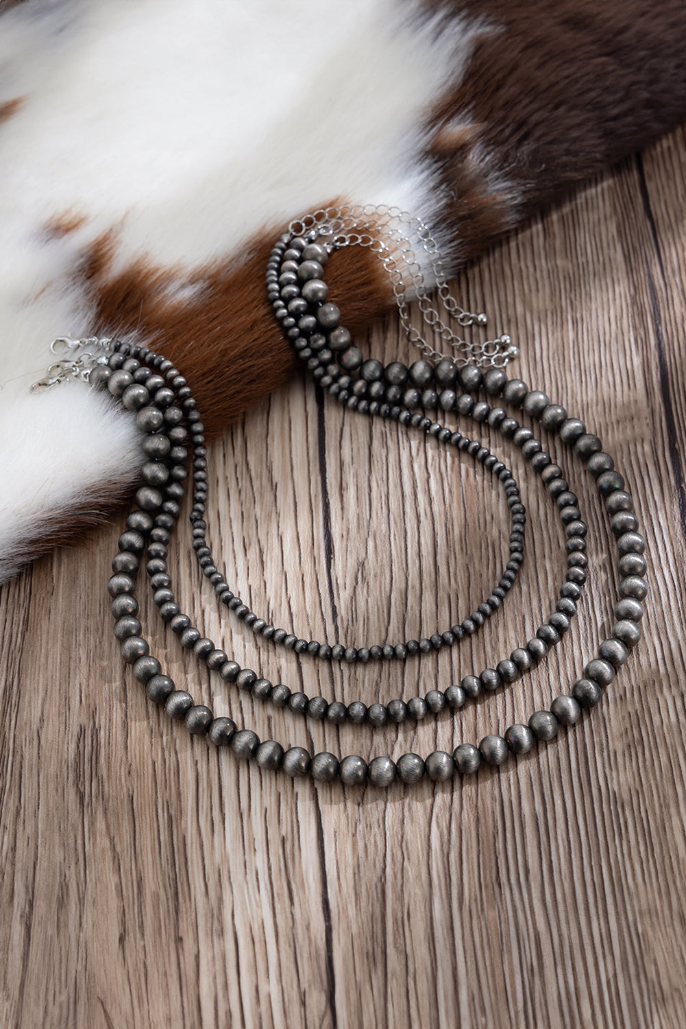 Bristol Black 3pcs Antique Beaded Tribal CCB Necklace Set