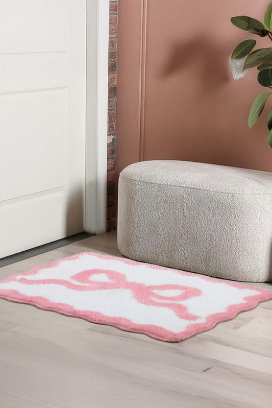Pink Bow Knot Water Absorption Entrance Ground Mat