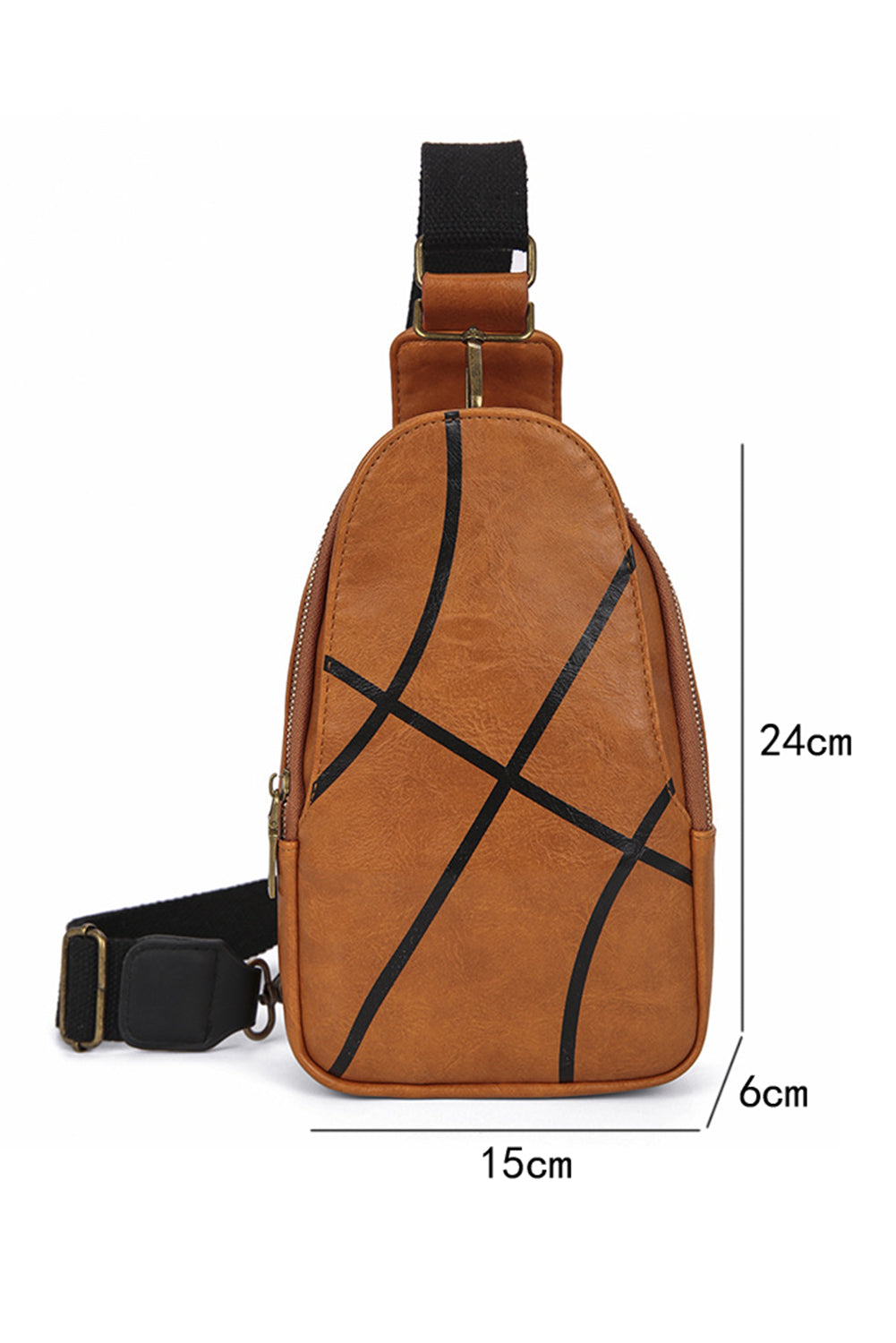 Chestnut Balls Pattern PU Leather Zipped Sling Bag