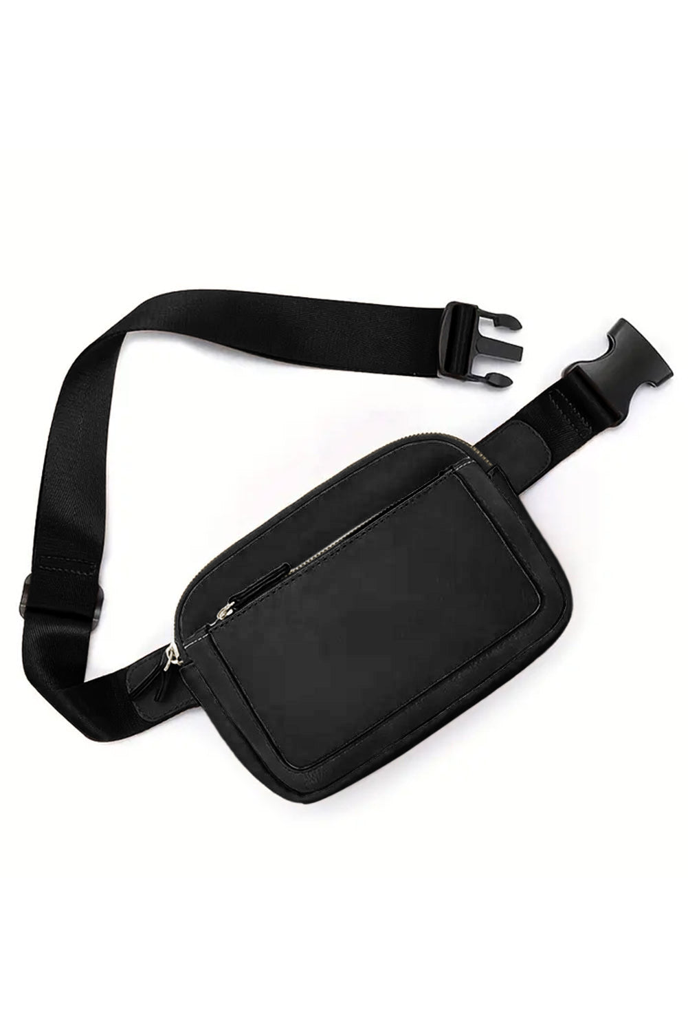 Black Minimalist Multi-zipped Crossbody Bag