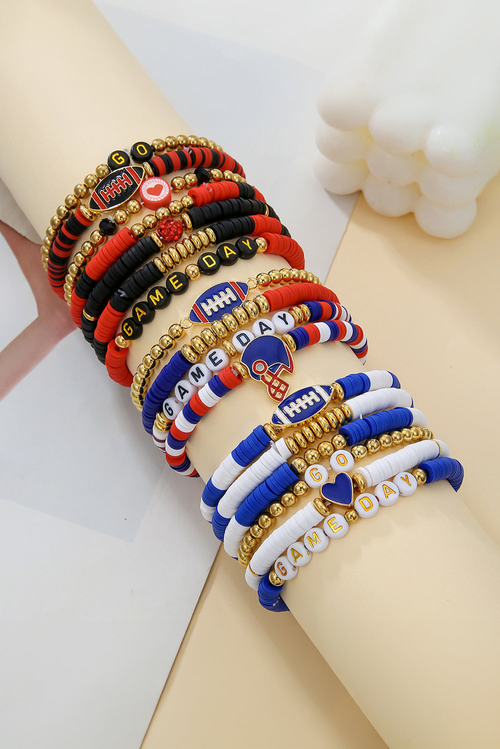 Gold GAME DAY Multilayer Beading Bracelet