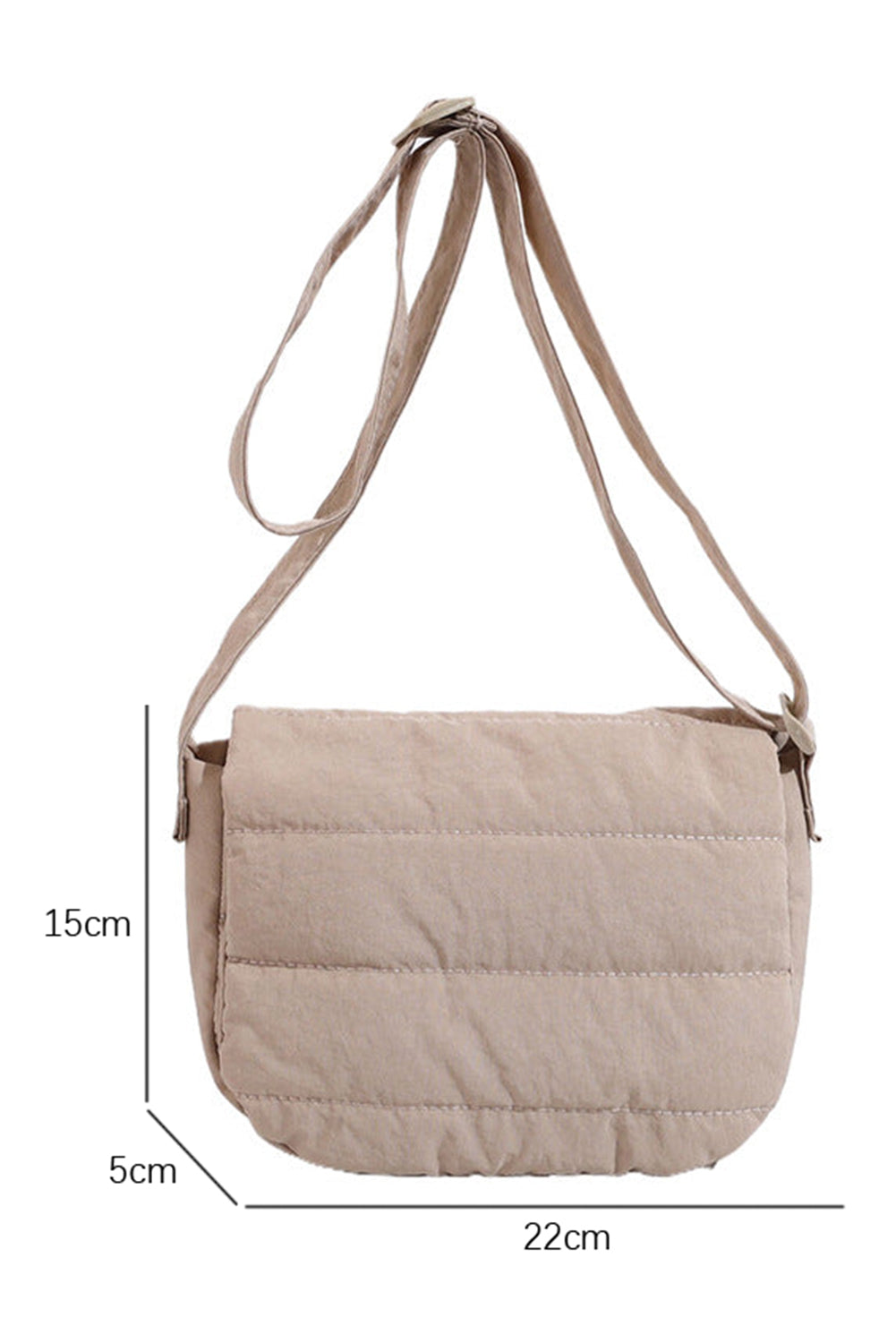 White Solid Minimalist Foldover Puffer Crossbody Bag