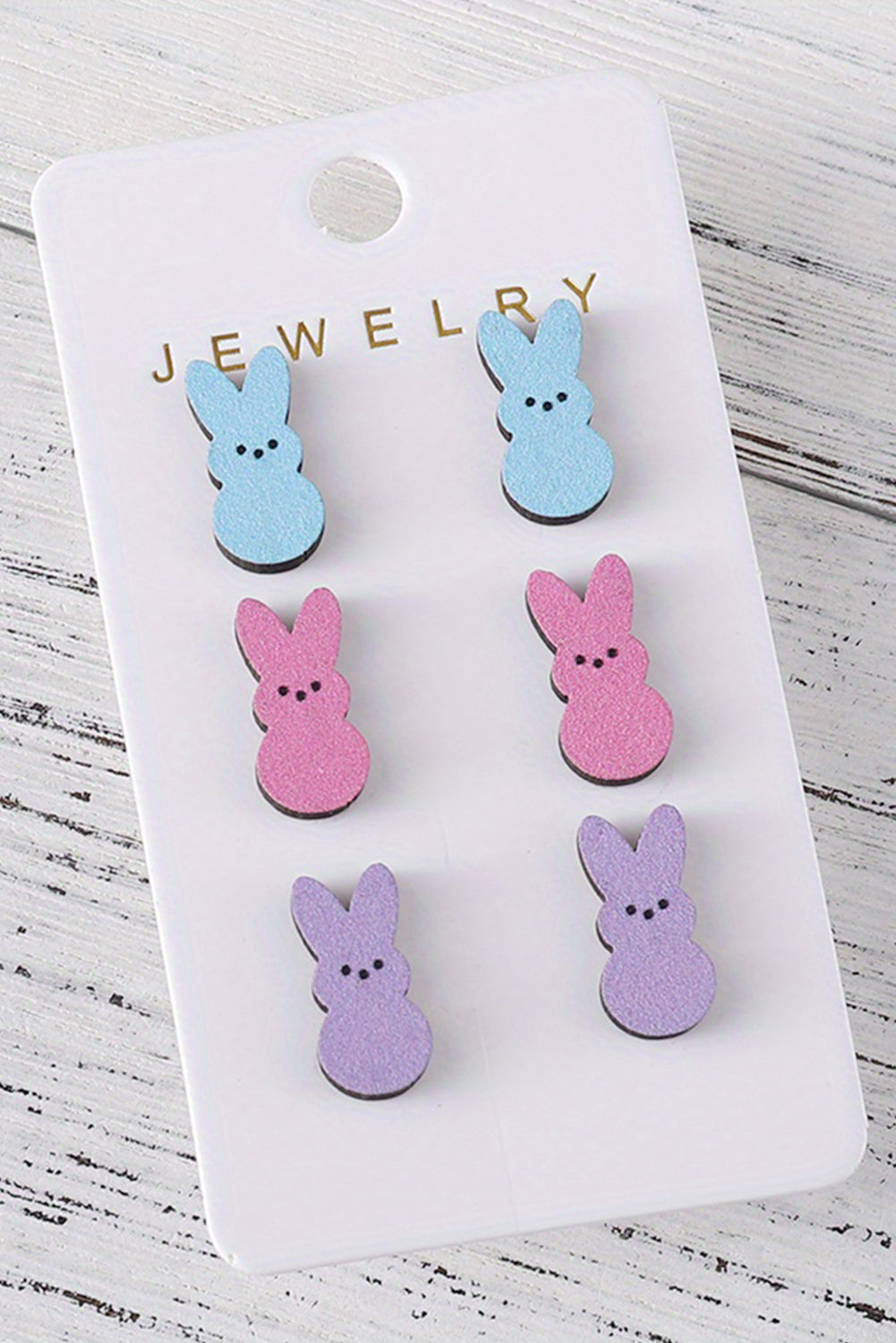 Easter Bunny Doll Wooden Earrings