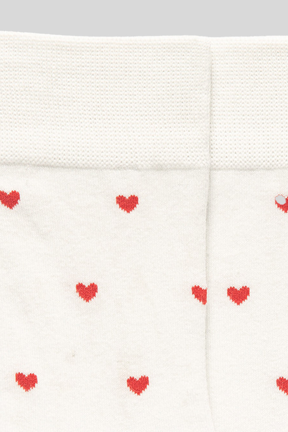 White Valentines Heart Pattern Cotton Socks