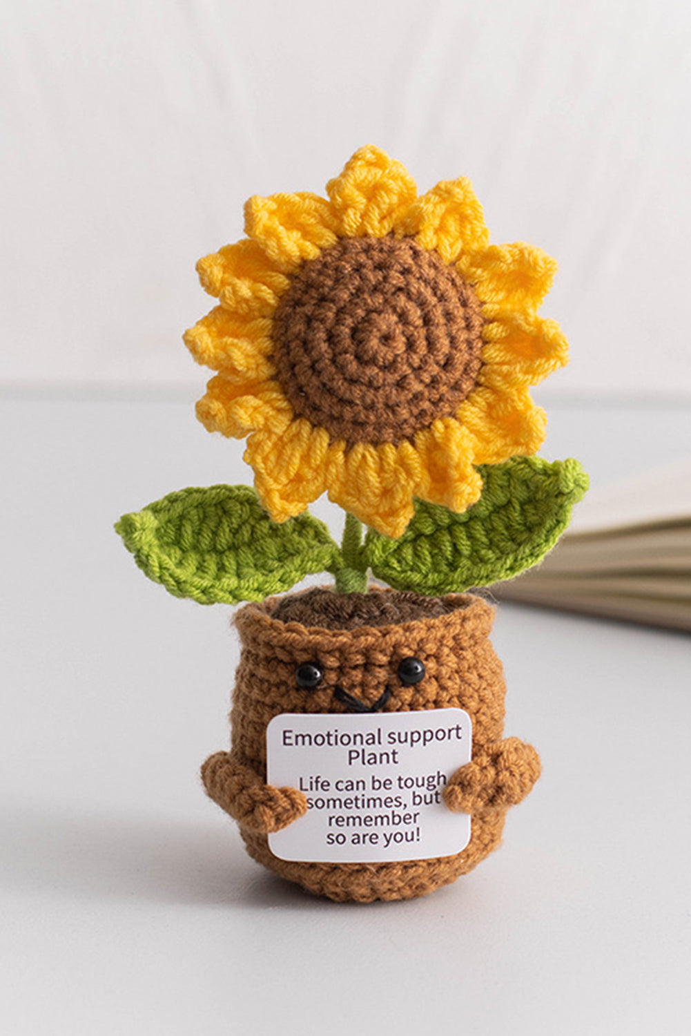 Ginger Handmade Crochet Flower Pot Emotional Support Decoration with Organic Size Variations