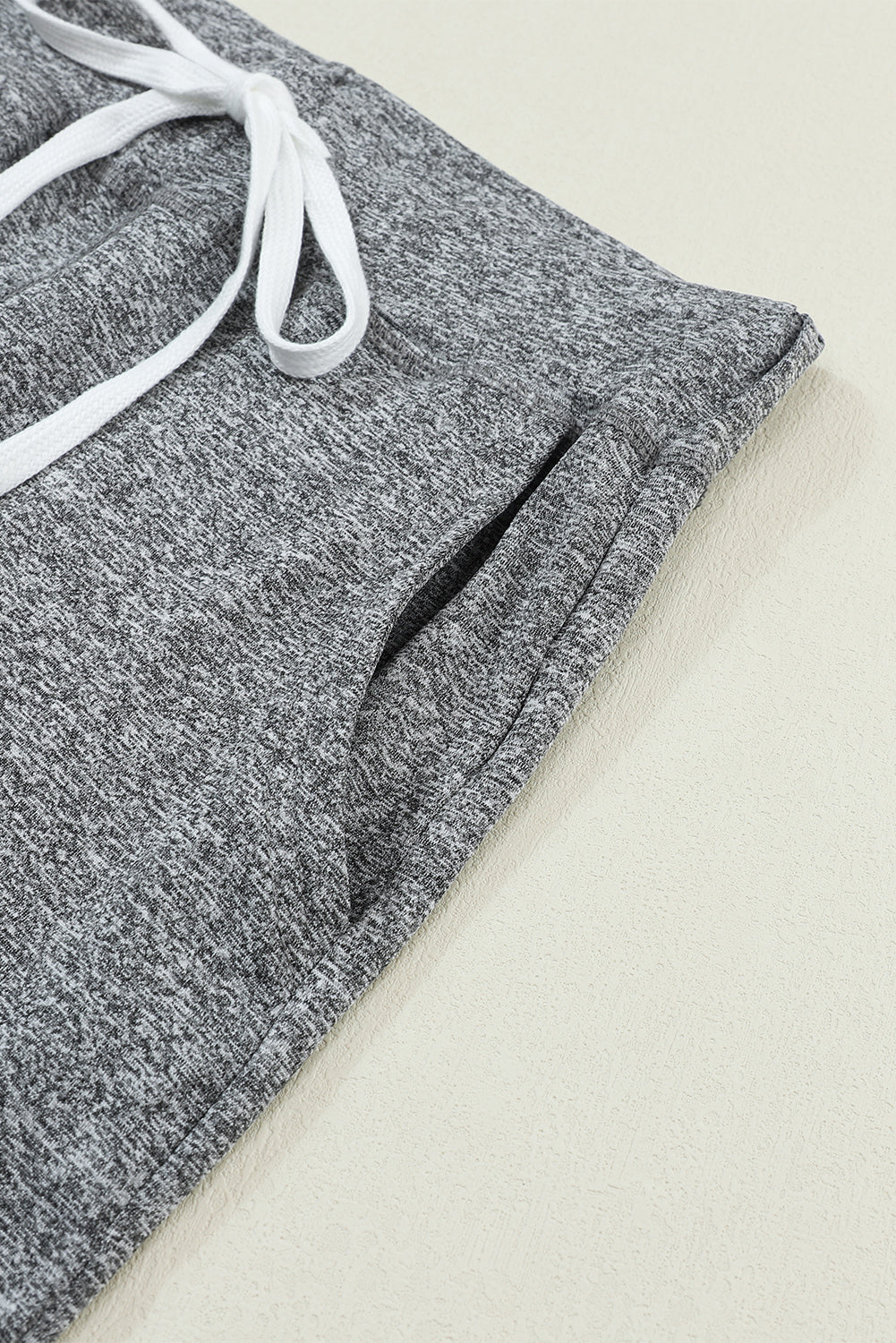 Gray Drawstring Elastic Waistband Pocketed Joggers