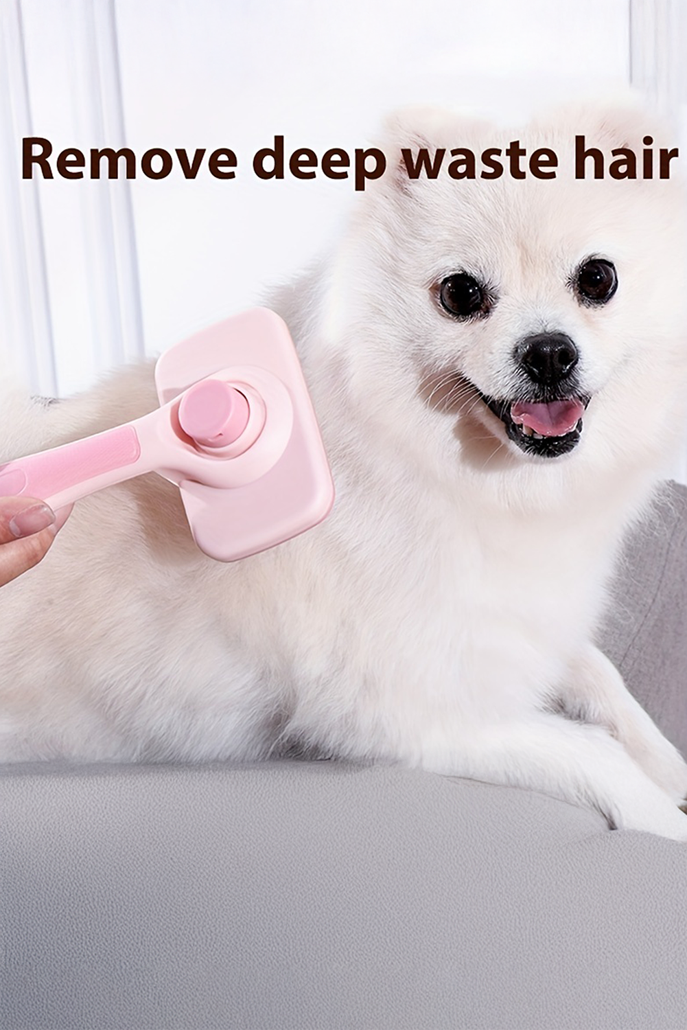 Pink Self Cleaning Gently Grooming Brush Pet Comb