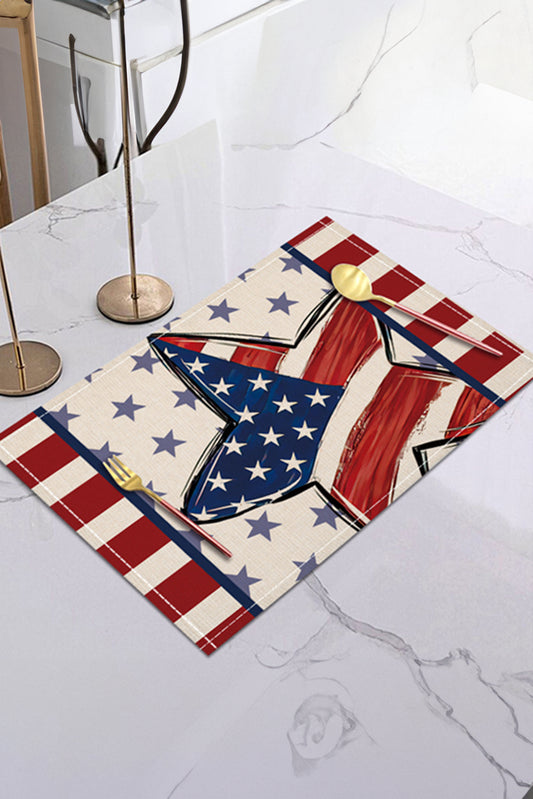 Dark Blue American Flag Inspired Big Star Stitched Placemat