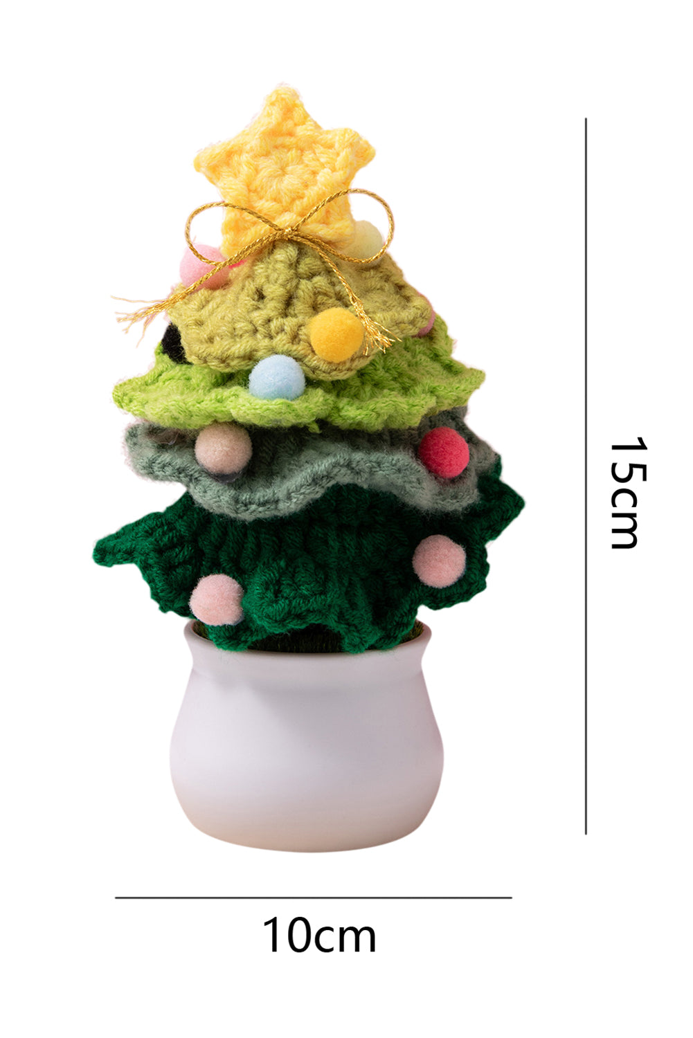 Light Green Crochet Christmas Tree with Pot Cute Home Decoration