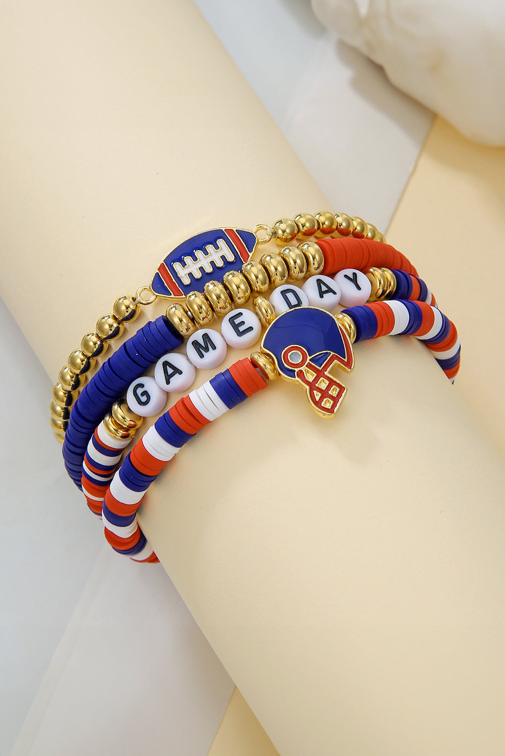 Gold GAME DAY Multilayer Beading Bracelet