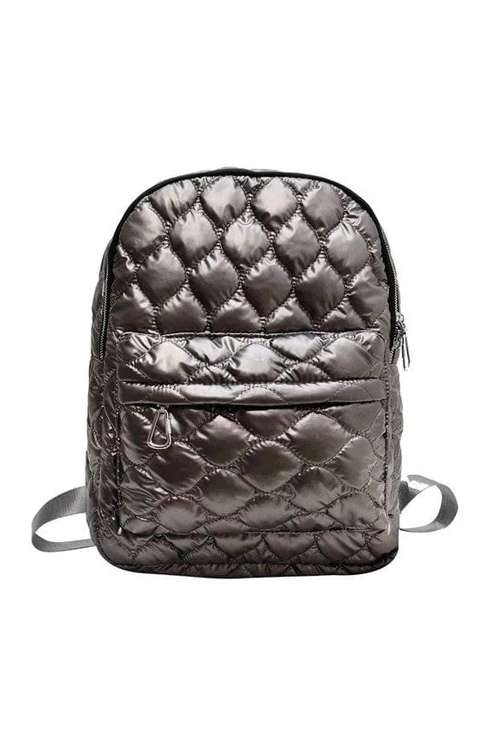 Silvery Quilted Large Capacity Functional Backpack