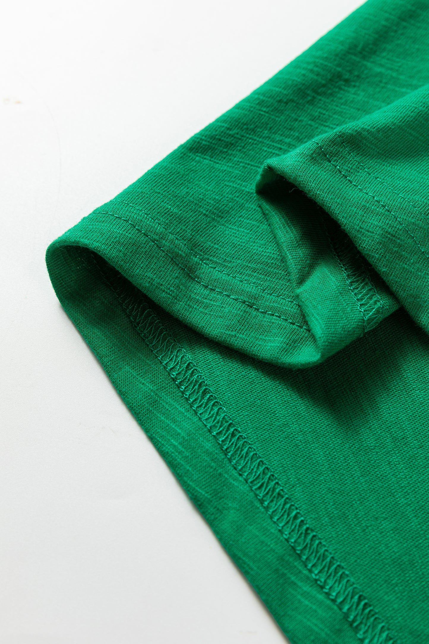 Mist Green Solid Color Button V Neck Long Sleeve Top