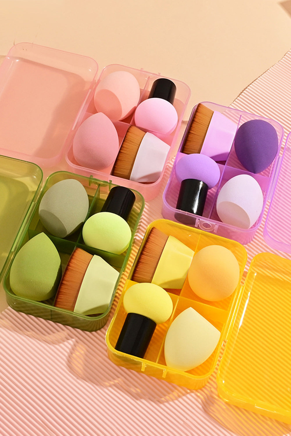 Pink 3 Makeup Sponge and Foundation Brush Set