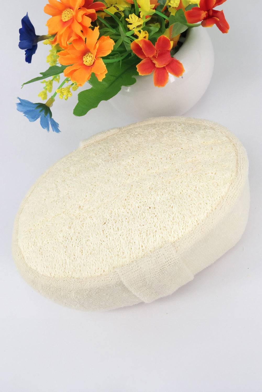 White Natural Loofah Sponge Bath Ball Shower Massage Brush