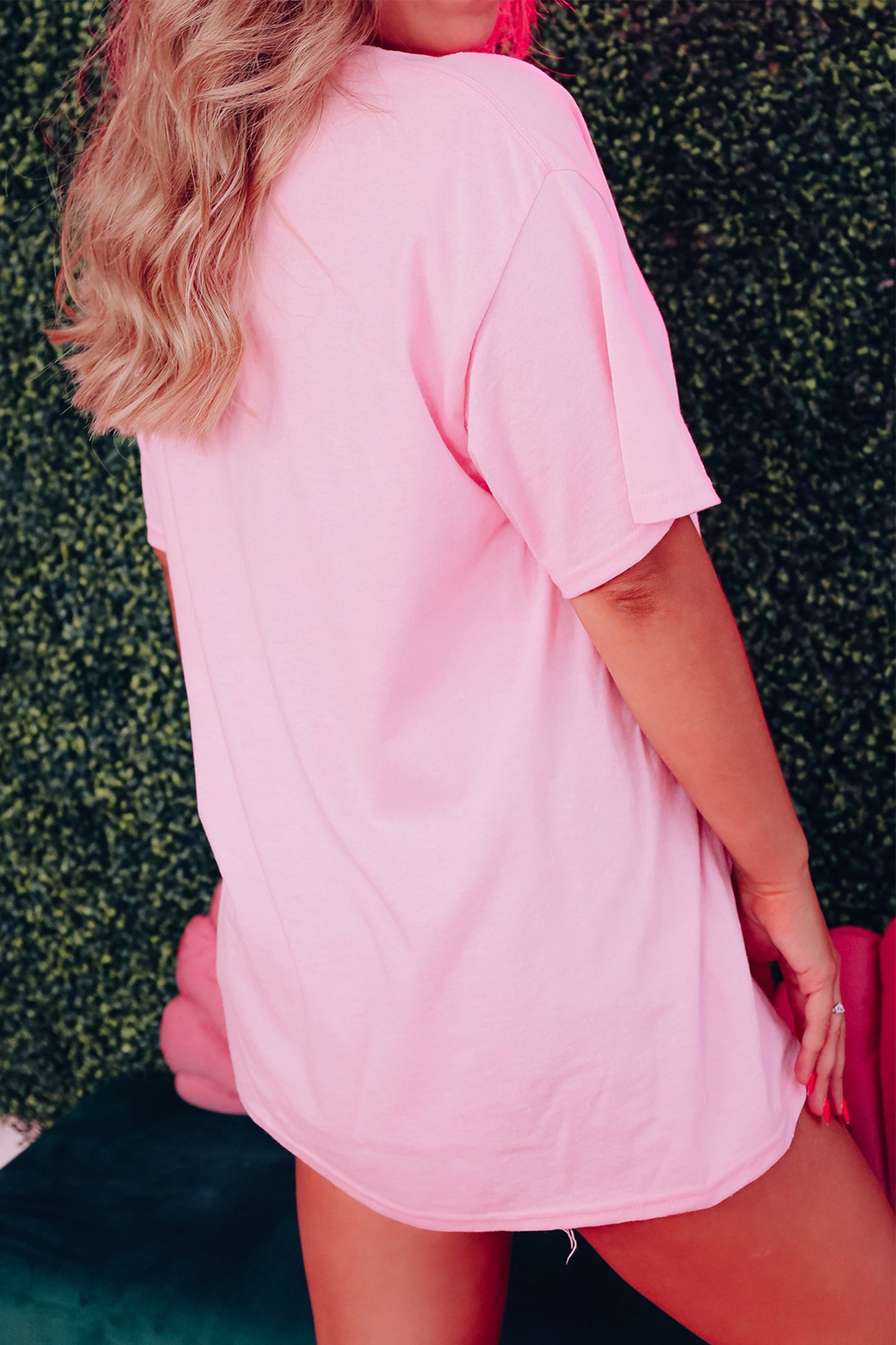 Pink Sequin Patched Valentines T Shirt