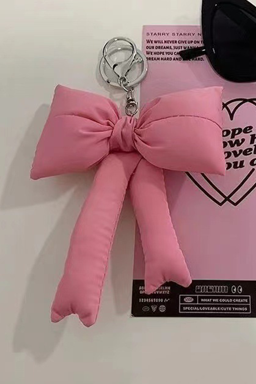 Pink Cute 3D Bow Knot Keychain