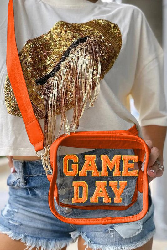 Orange GAME DAY Rugby Football Clear Shoulder Bag