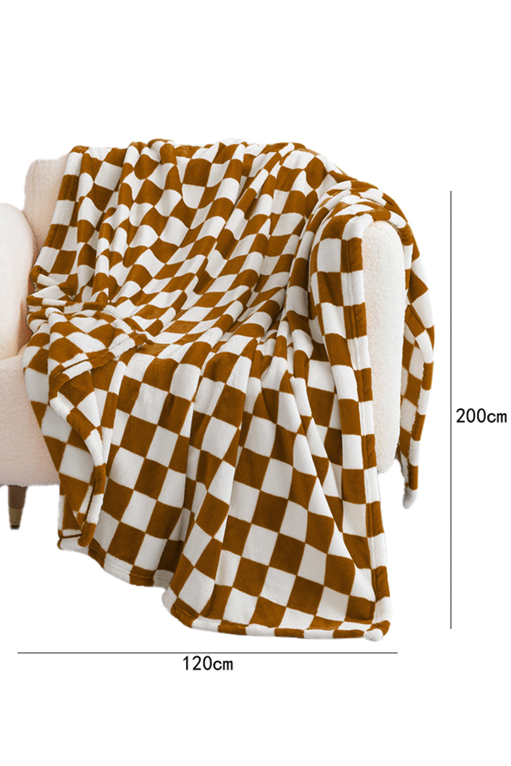 Yellow Checkerboard Printed Soft Throw Blanket 120*200cm