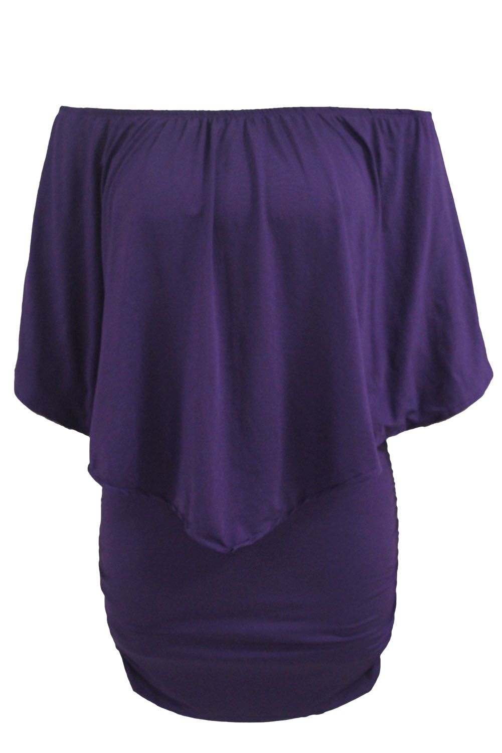 Multiple Dressing Layered Purple Mini Poncho Dress