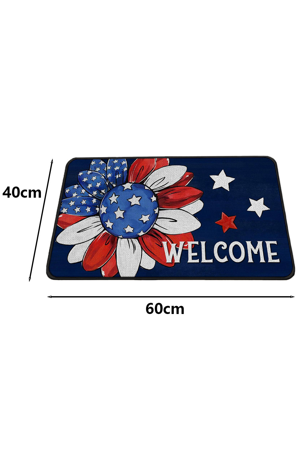 Dark Blue American Flag Sunflower Print Fashion Door Mat