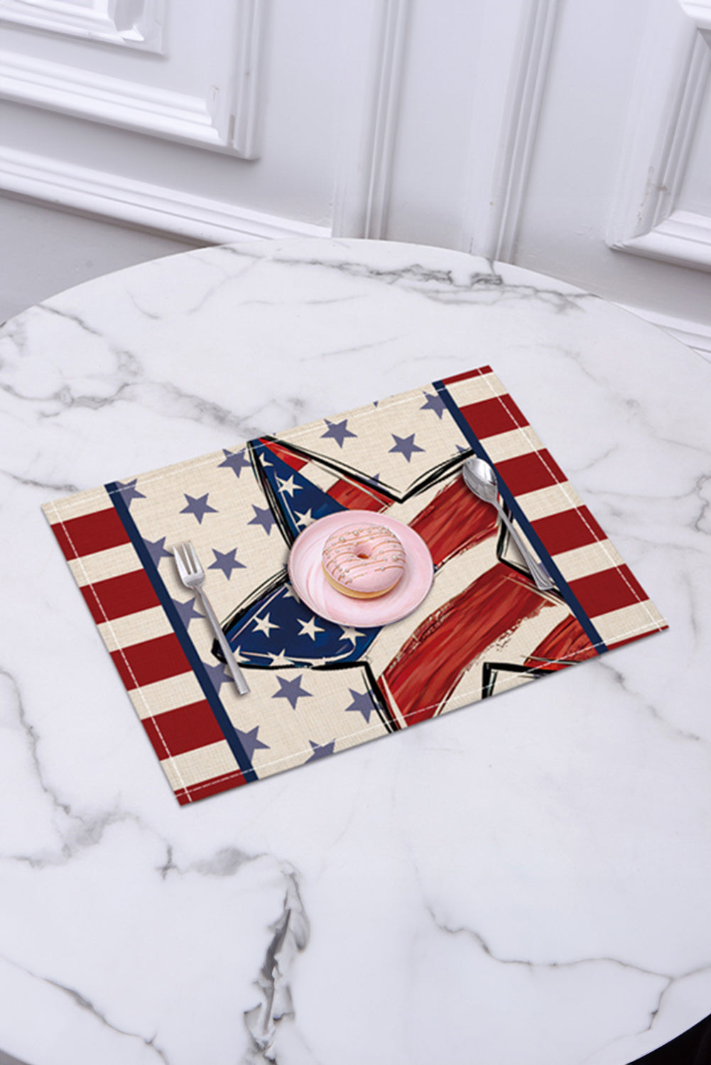 Dark Blue American Flag Inspired Big Star Stitched Placemat