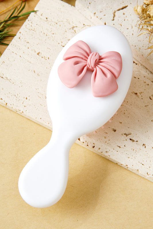 White 3D Cute Bow Air Cushion Message Comb