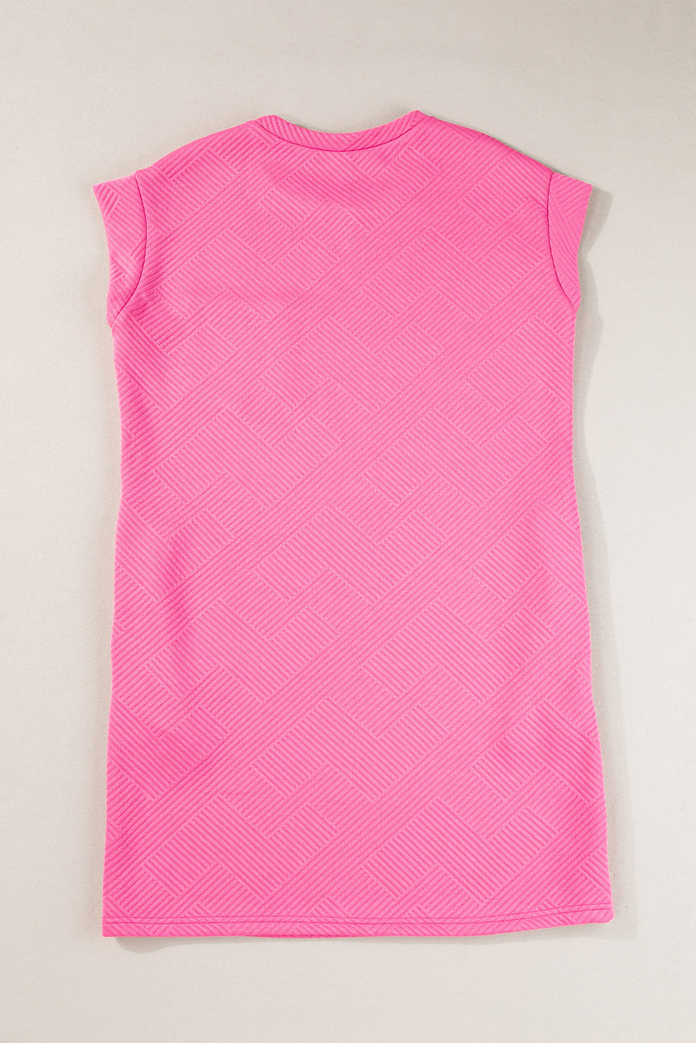 Sachet Pink Textured Cap Sleeve T Shirt Dress