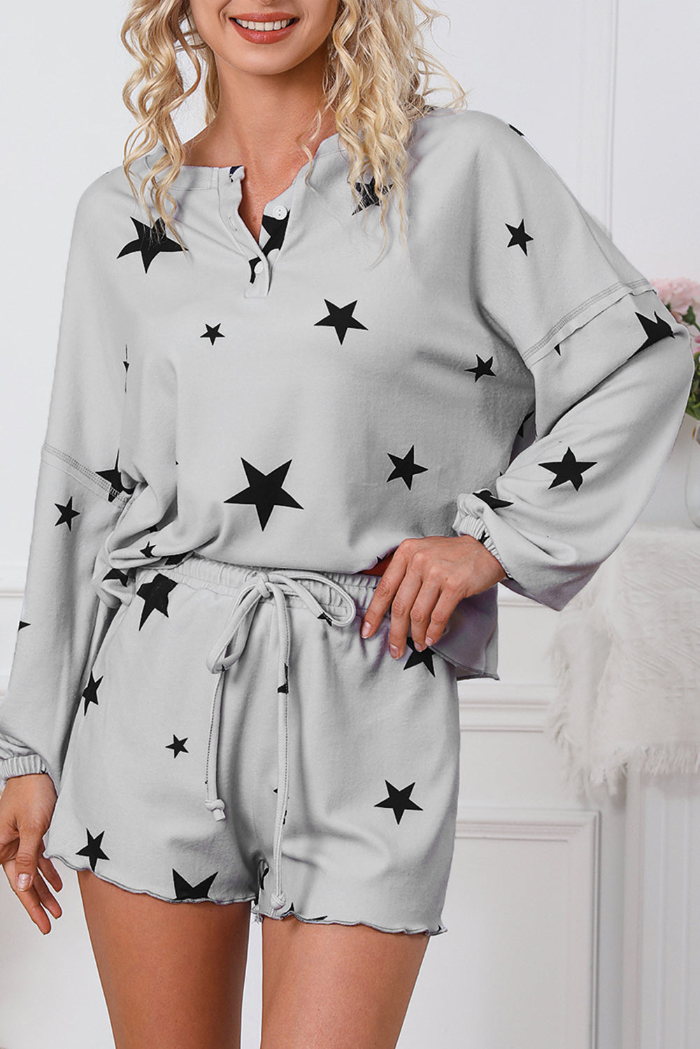 Star Print Knit Lounge Set