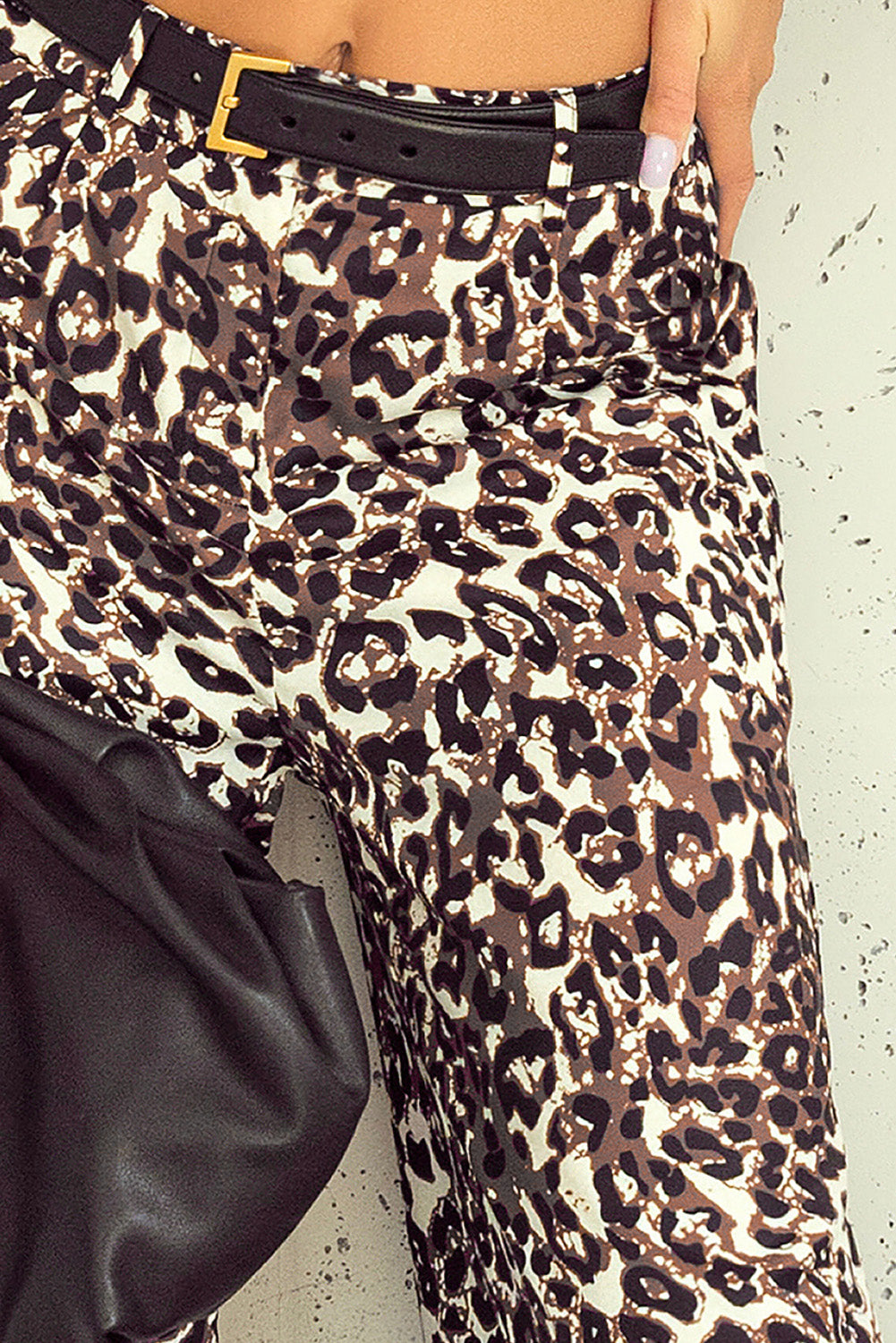 Leopard High Waist Wide Leg Pants