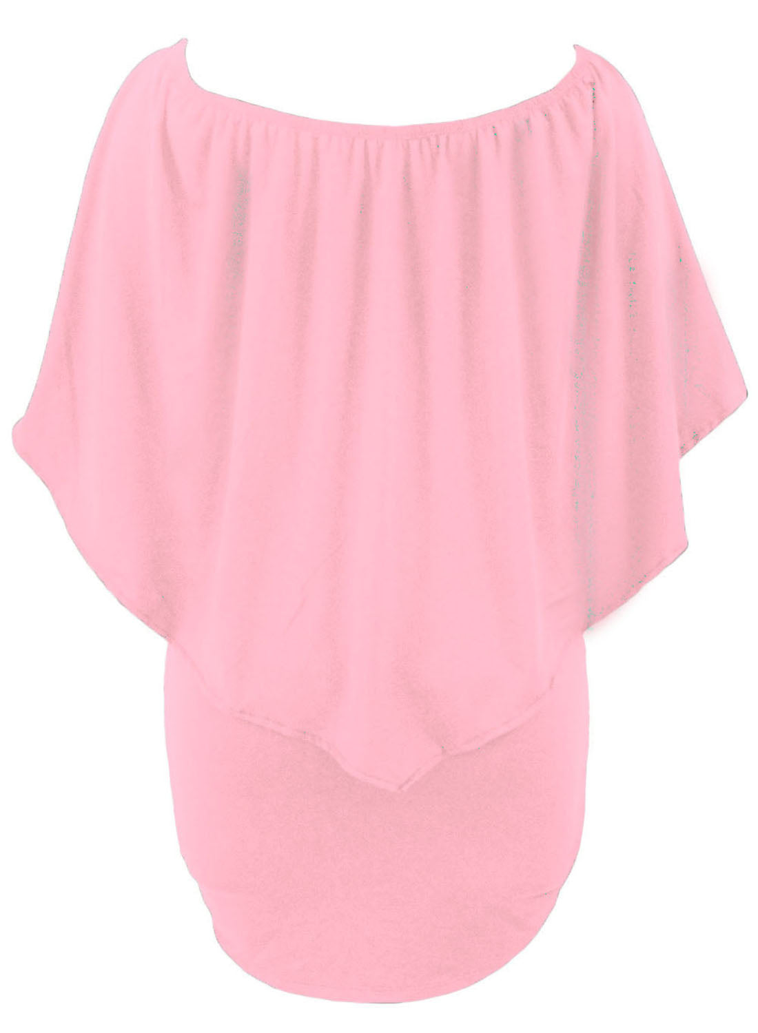 Plus size  Dressing Layered Pink Mini Poncho Dress