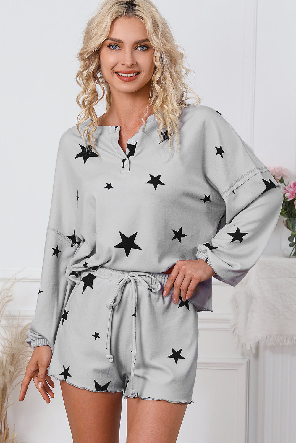 Star Print Knit Lounge Set