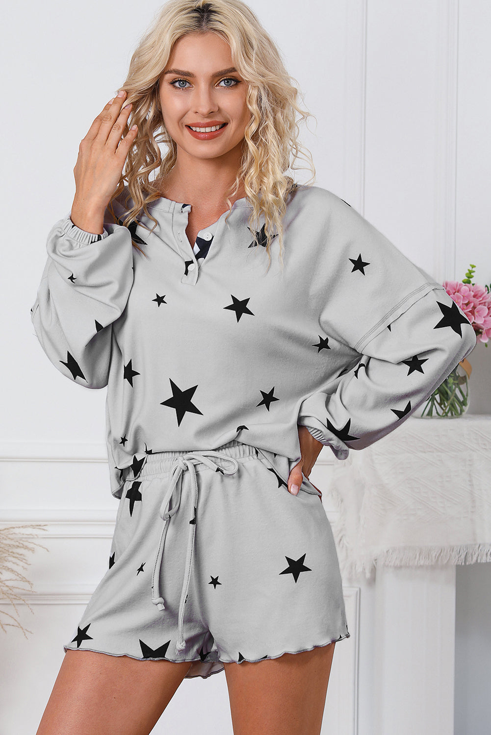 Star Print Knit Lounge Set