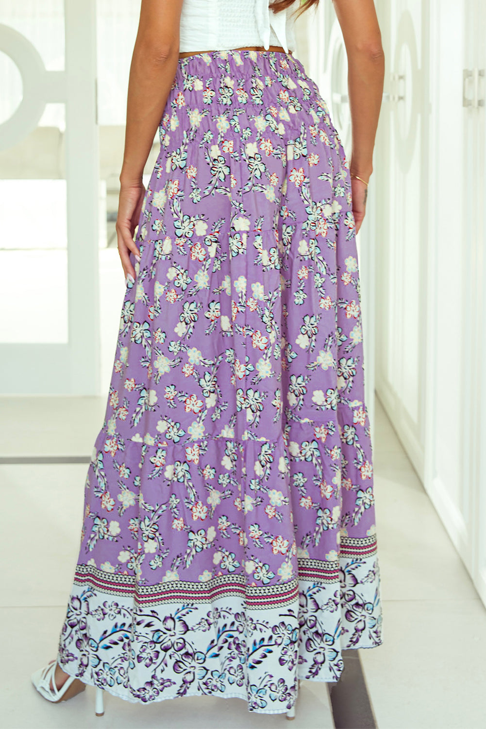 Floral maxi skirt purple best sale