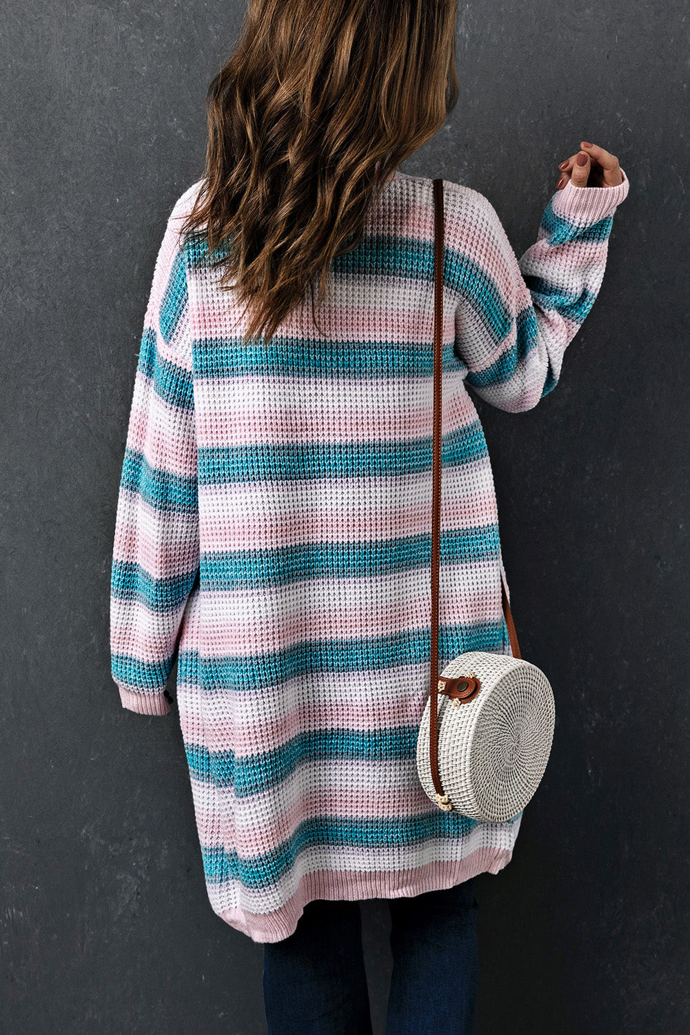 Pink Ombre Duster Cardigan with Pockets