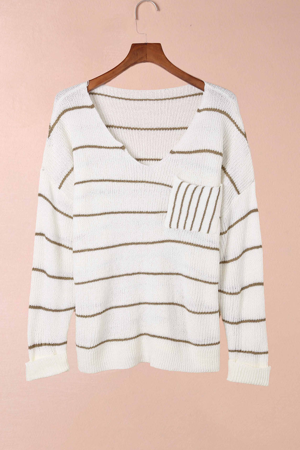 Stripe Chest Pocket Striped Sweater