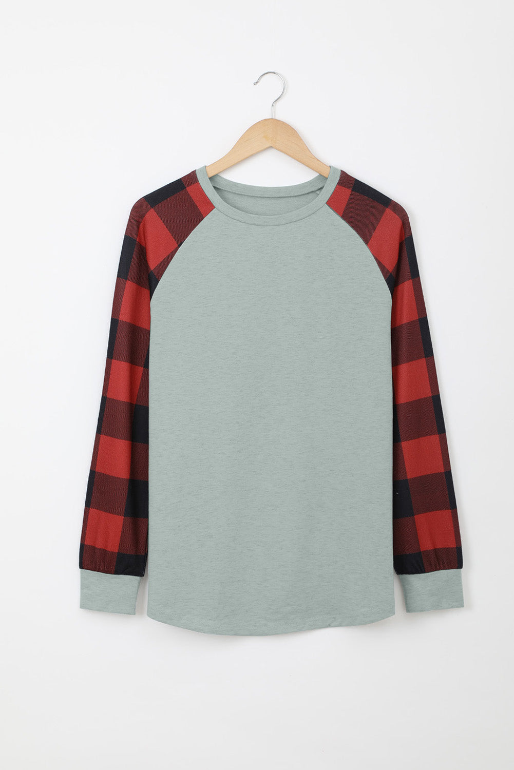 Gray Buffalo Plaid Long Sleeve Sweatshirt