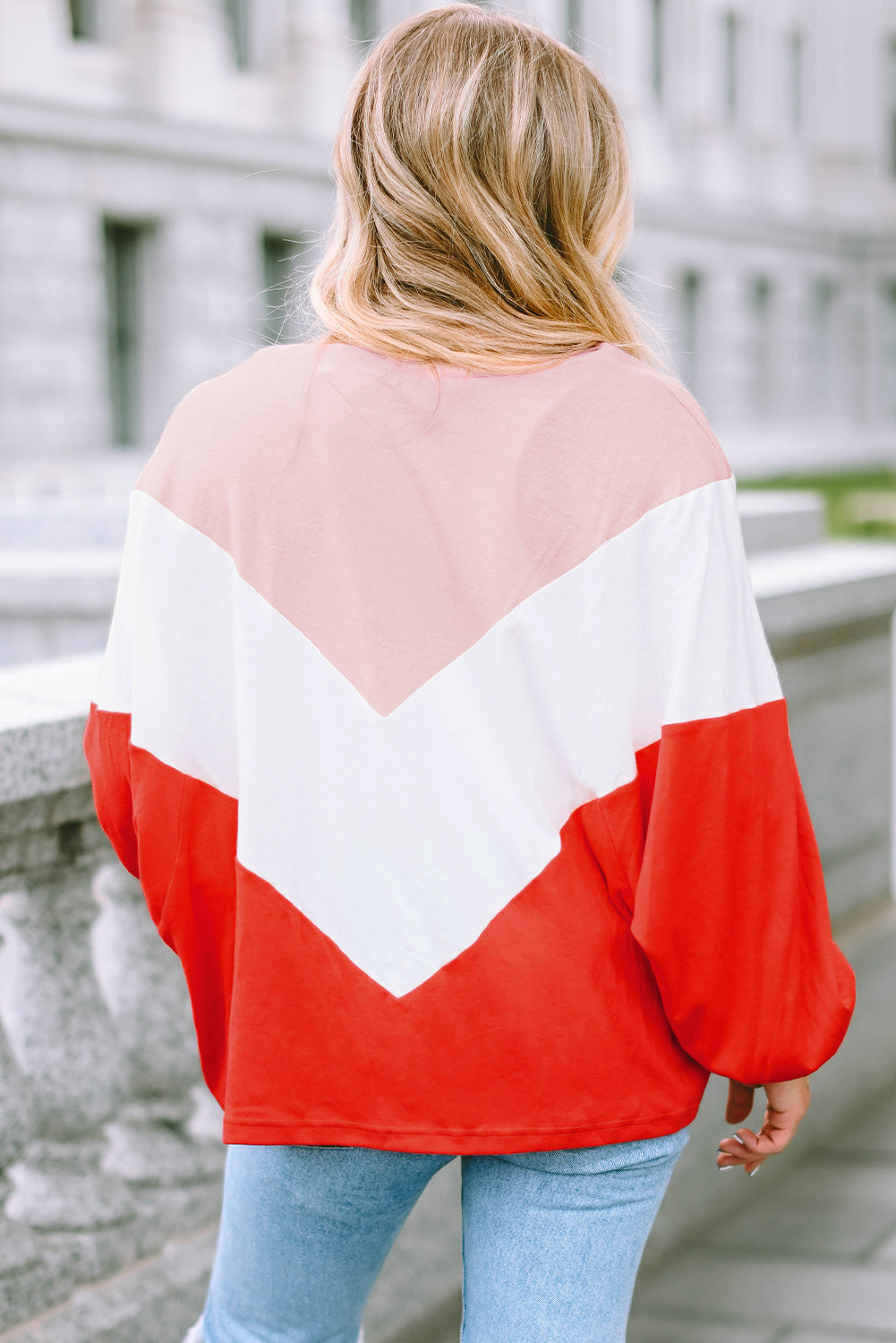 Orange Oversized Chevron Knit Top