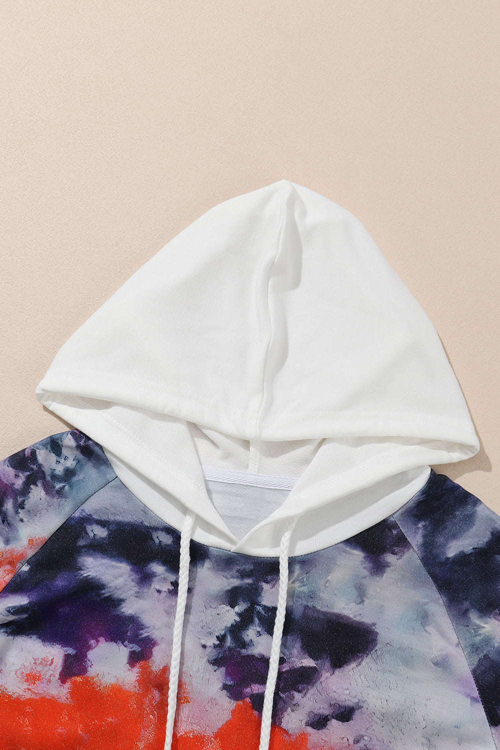 Multicolor Tie Dye Drawstring Kangaroo Pocket Hoodie