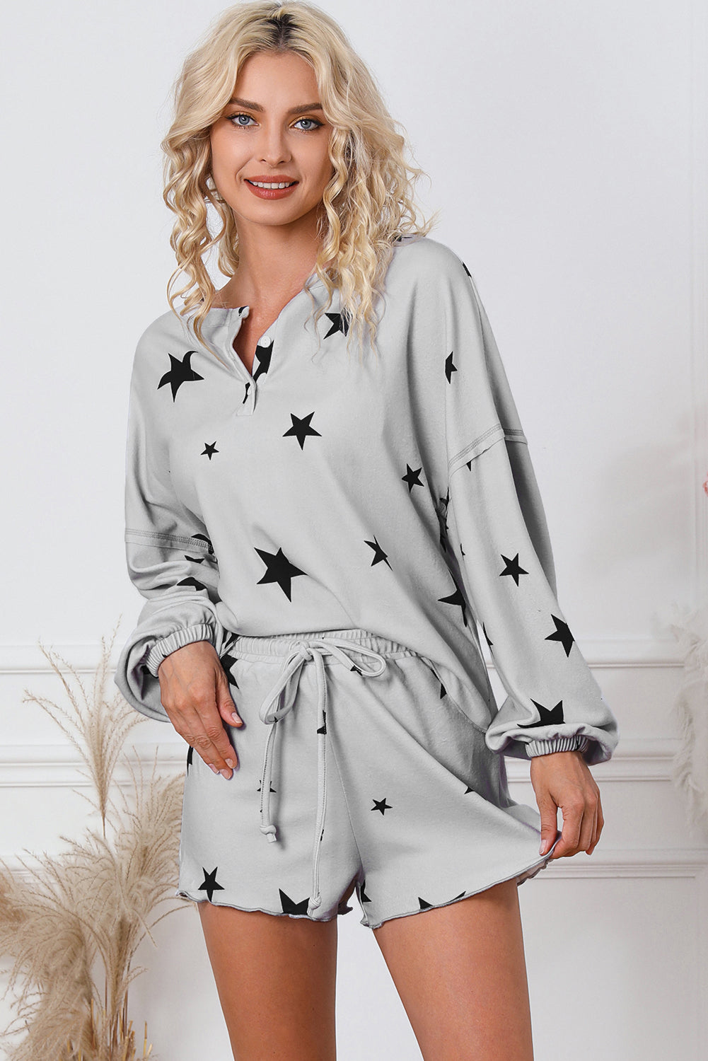 Star Print Knit Lounge Set