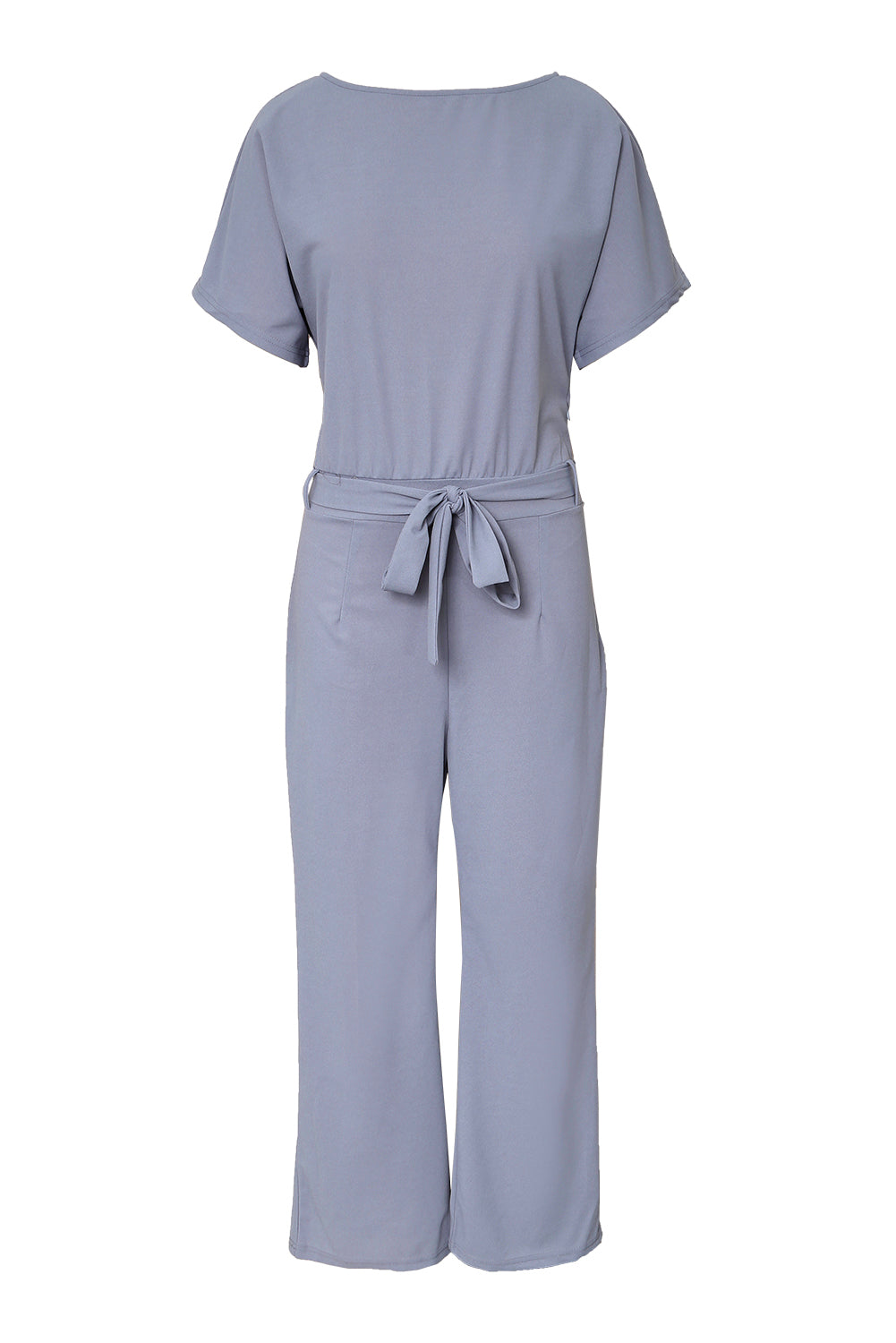 Chic Blue Oh So Glam Belted Wide Leg Jumpsuit