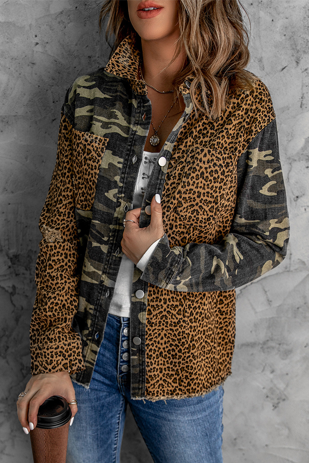 Leopard Camouflage Patchwork Jacket