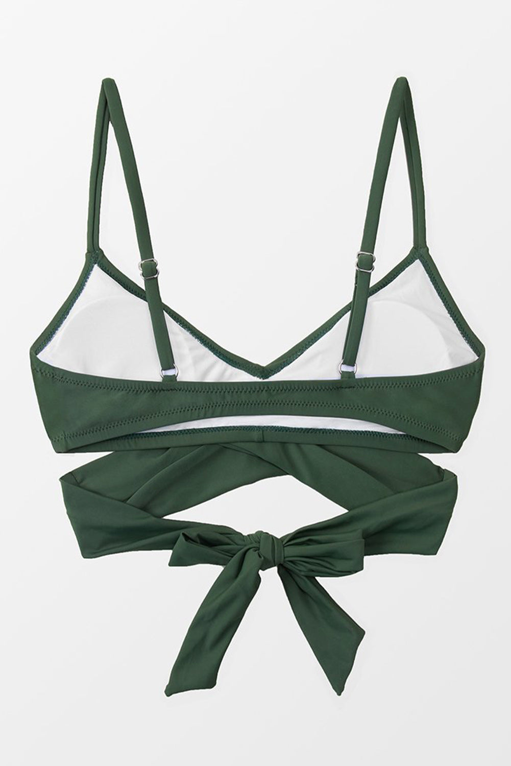 Green Elliott Wrap Tie Back Bikini Top