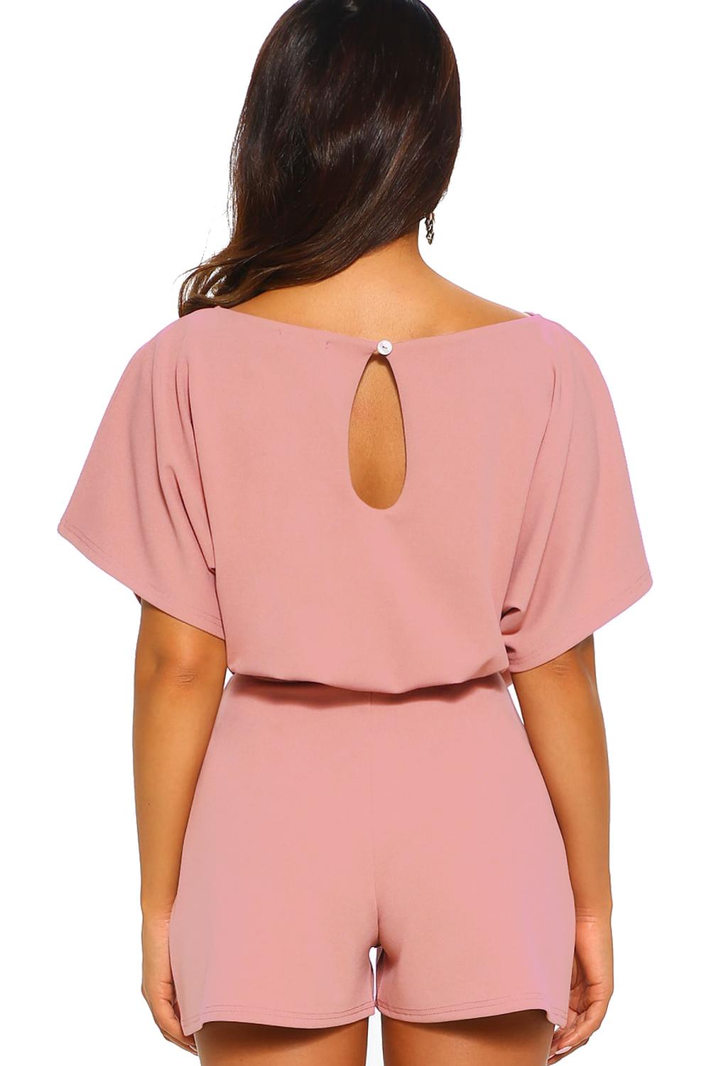 Pink Over The Top Belted Playsuit
