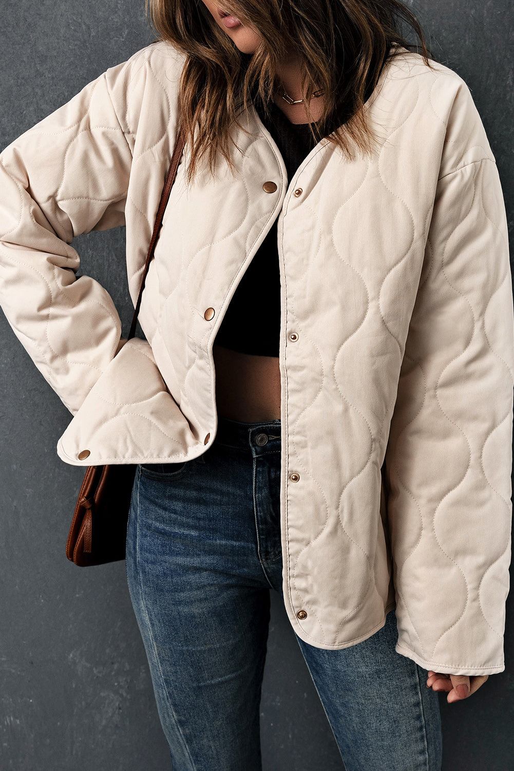 White Buttoned Double-sided Coat